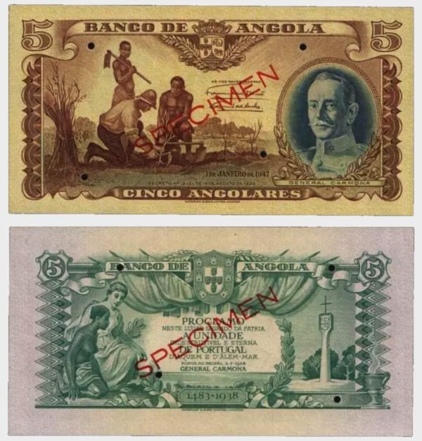 1947 - 5 Angolares - SPECIMEN