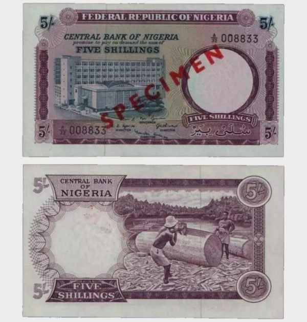 1967 - 5 Shillings - SPECIMEN - PMG