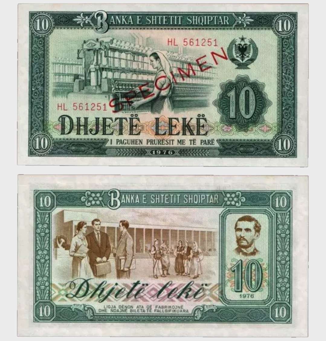 #CO10373 - Albania 1976 - 10 Leke - SPECIMEN - Image 1