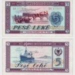 1976 - 5 Leke - SPECIMEN