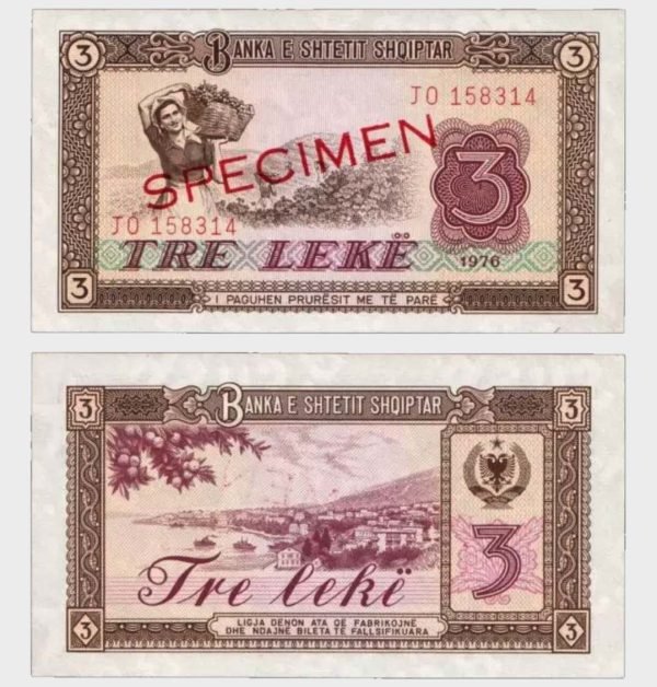 1976 - 3 Leke - SPECIMEN