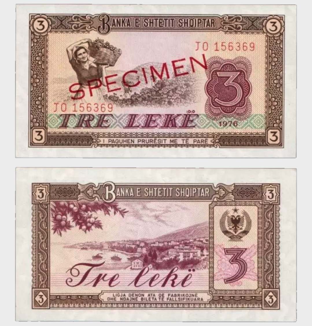 #CO10383 - Albania 1976 - 3 Leke - SPECIMEN - Image 1