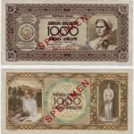 1946 - 1000 Dinara - SPECIMEN