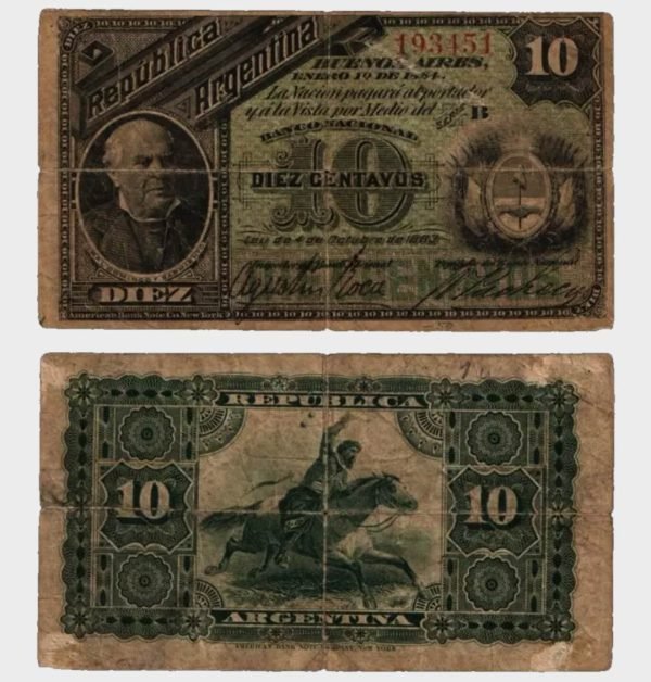 1884 - 10 Centavos