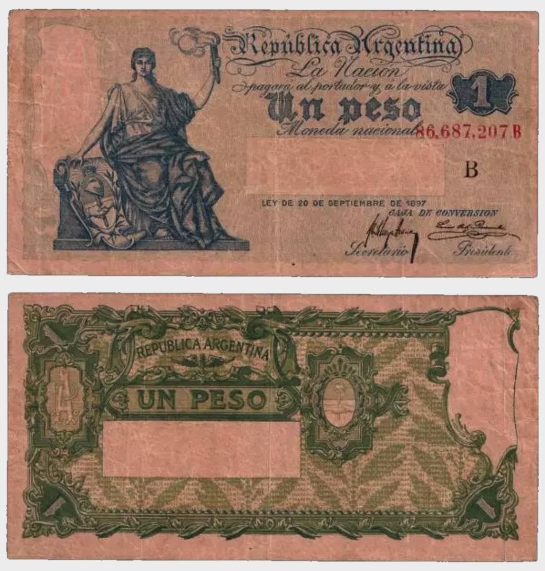 #CO10708 - Argentina 1897 (1908) - 1 Peso - Image 1