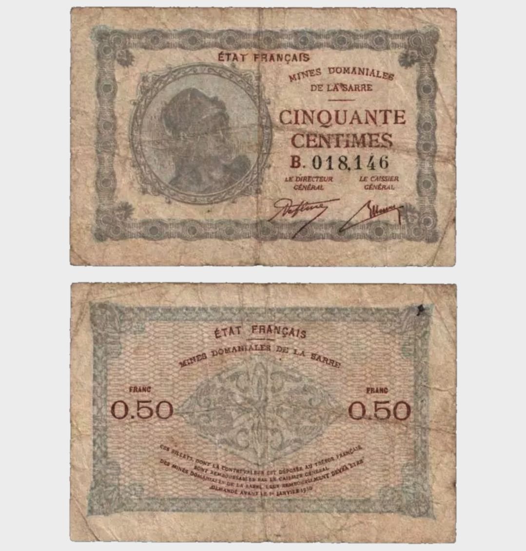 #CO10964 - Saarland 1920 - 50 Centimes - Image 1