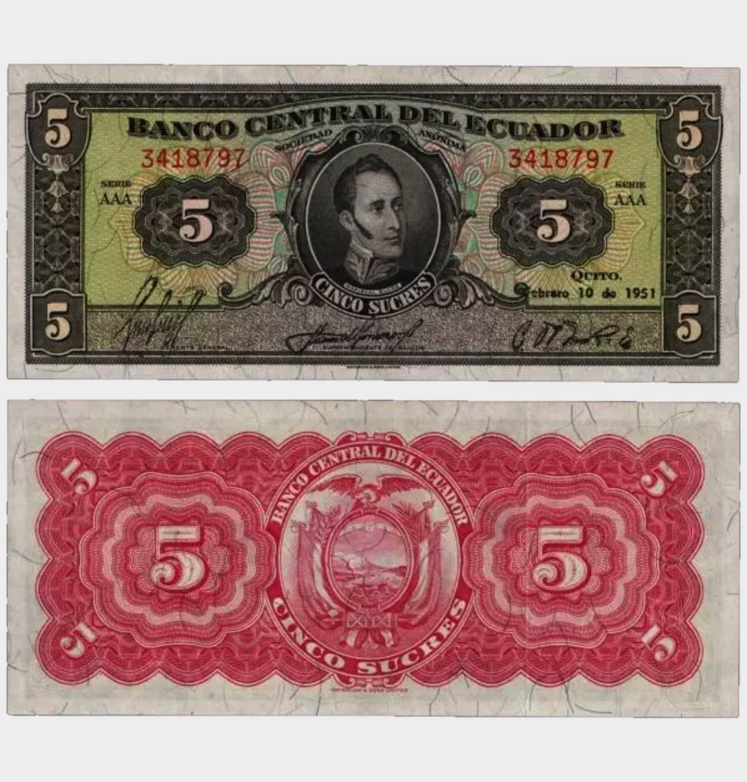 #CO11275 - Ecuador 1951 - 5 Sucres - Image 1