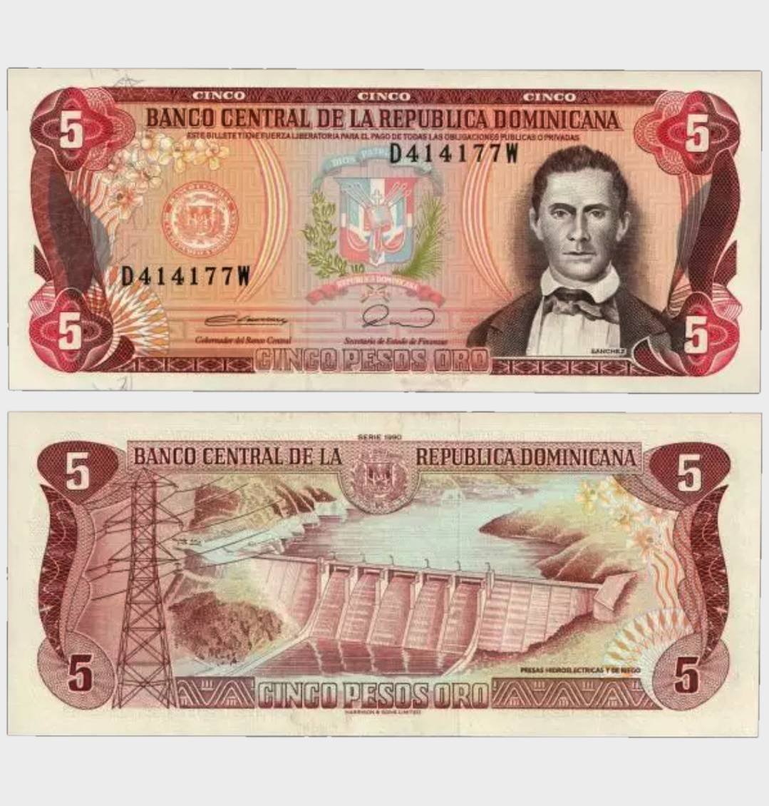 #CO11502 - Dominican Republic 1990 - 5 Pesos - Image 1