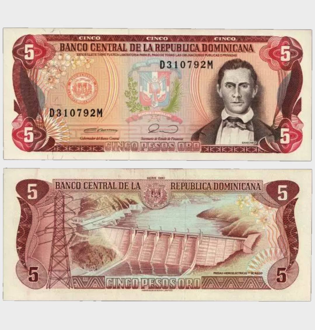 #CO11503 - Dominican Republic 1990 - 5 Pesos - Image 1