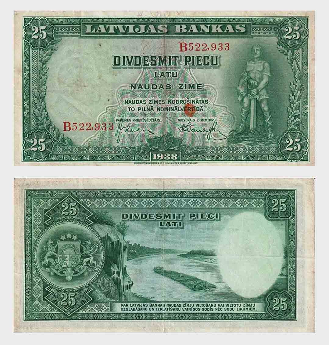#NH893 - Latvia 1938 - 25 Latu - Image 1