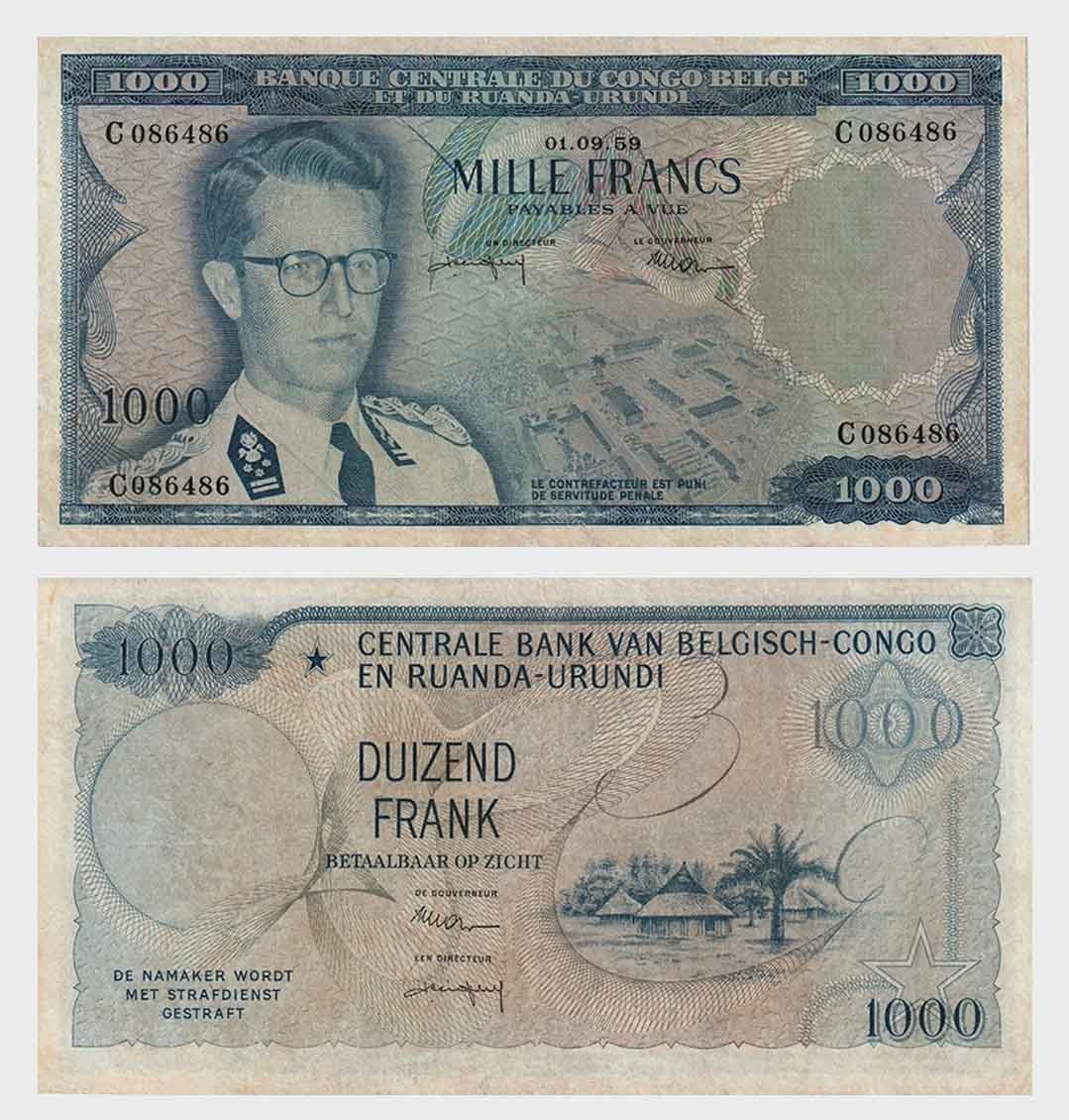 #NH899 - Belgian Congo 1959 - 1000 Francs - Image 1