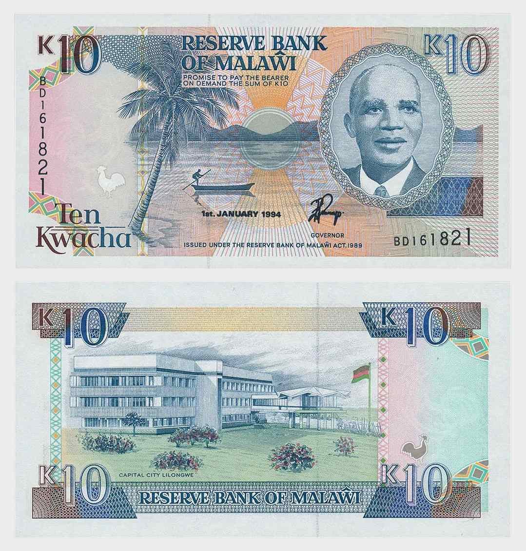 #RS3263 - Malawi 1994 - 10 Kwacha - Image 1